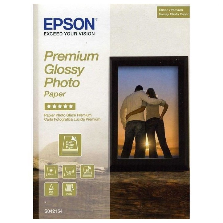 Papier Photo Premium Brillant EPSON - 130x180mm - 30 feuilles - 255g/m2 Papier Photo Premium Brillant EPSON - 130x180mm - 30 feuilles - 255g/m2