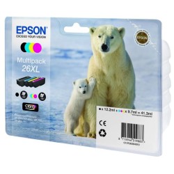 EPSON Multipack T2636 XL - Ours Polaire - Noir, Cyan, Jaune, Magenta (