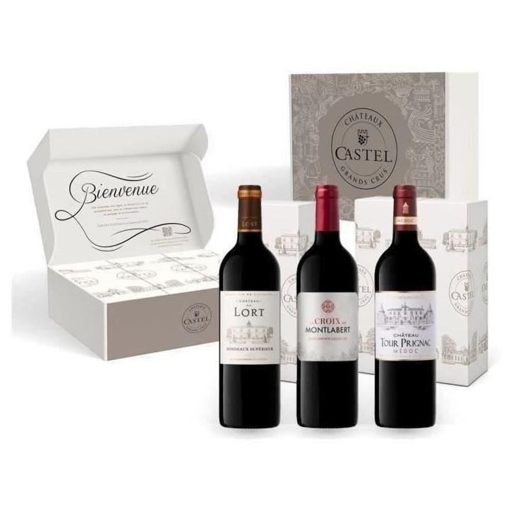 Coffret Médailles d'Or de Bordeaux :2020 Château du Lort, La Croix Montlabert, Châteaux Tour Prignac - Vin Rouge de Bordeaux