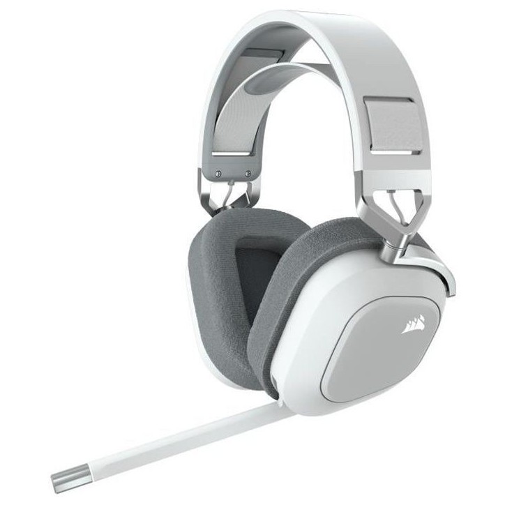 Casque Gaming Sans Fil CORSAIR HS80 RGB Wireless Blanc Son Dolby Atmos Microphone Omnidirectionnel Casque Gaming Sans Fil CORSAIR HS80 RGB Wireless Blanc Son Dolby Atmos Microphone Omnidirectionnel