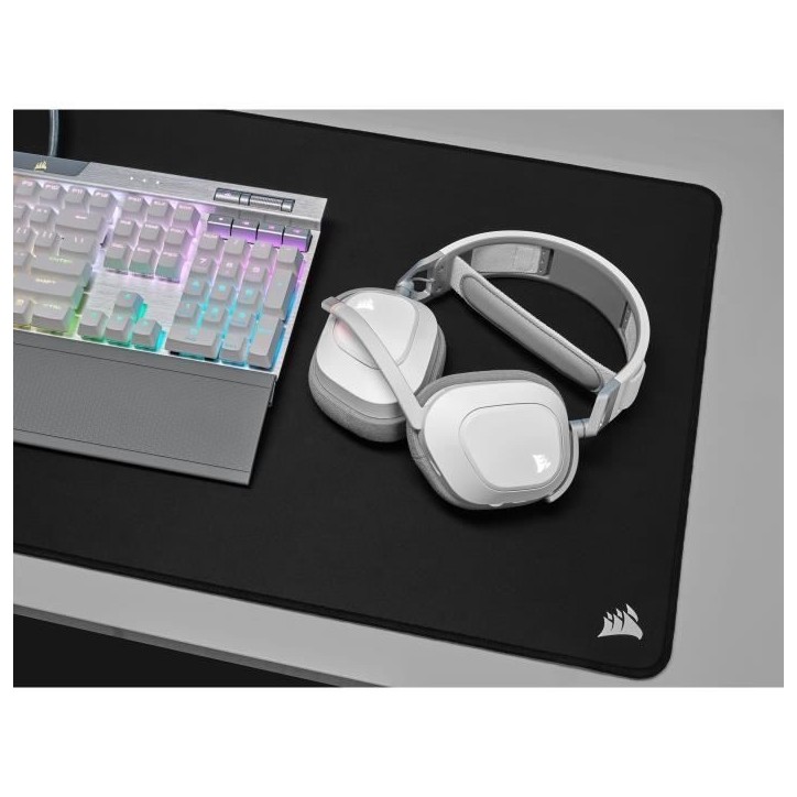 Casque Gaming Sans Fil CORSAIR HS80 RGB Wireless Blanc Son Dolby Atmos Microphone Omnidirectionnel Casque Gaming Sans Fil CORSAIR HS80 RGB Wireless Blanc Son Dolby Atmos Microphone Omnidirectionnel
