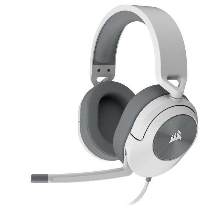 Casque gaming CORSAIR HS55 STEREO - Blanc, Micro-casque filaire jack 3,5mm Casque gaming CORSAIR HS55 STEREO - Blanc, Micro-casque filaire jack 3,5mm