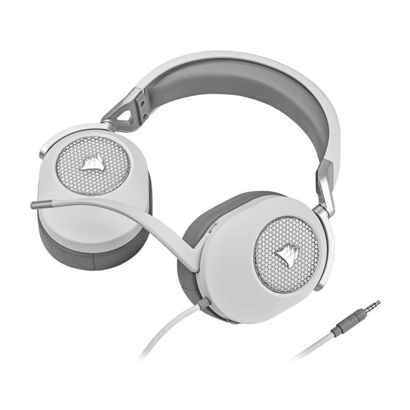 Casque gaming CORSAIR HS65 SURROUND - Blanc, son surround Dolby Audio Casque gaming CORSAIR HS65 SURROUND - Blanc, son surround Dolby Audio