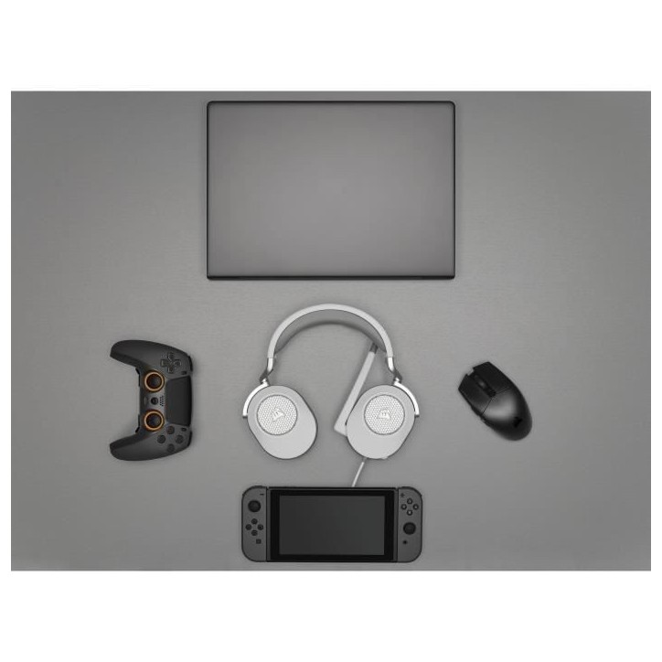 Casque gaming CORSAIR HS65 SURROUND - Blanc, son surround Dolby Audio 7.1 sur PC et Mac Casque gaming CORSAIR HS65 SURROUND - Blanc, son surround Dolby Audio 7.1 sur PC et Mac