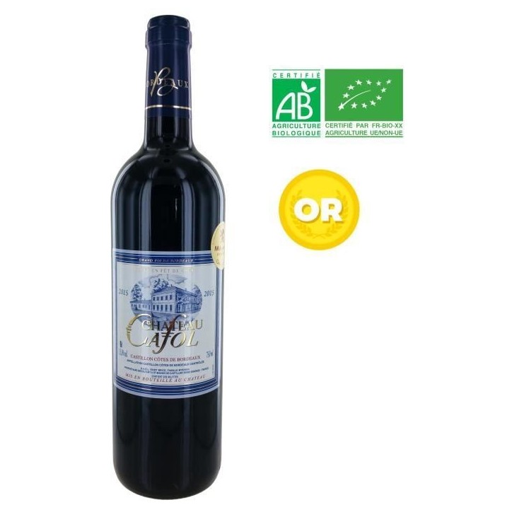 Château Cafol 2015 Castillon Côtes de Bordeaux - Vin rouge de Bordeaux - Bio