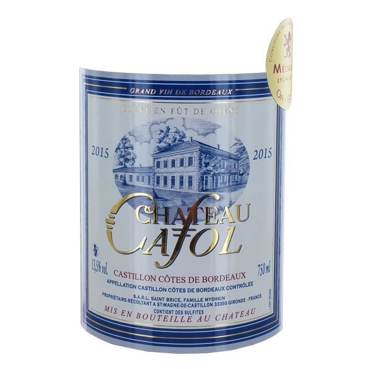 Château Cafol 2015 Castillon Côtes de Bordeaux - Vin rouge de Bordeaux - Bio