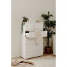 Commode CAPETOWN - Décor blanc brillant - 6 Tiroirs - L80 x H131,5 x