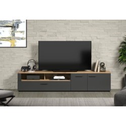 Meuble TV - Esteban - Urbain - En panneaux de particules - Chene blond