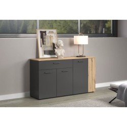 Bahut - Esteban - En panneaux de particules - Chene blond / gris anthr