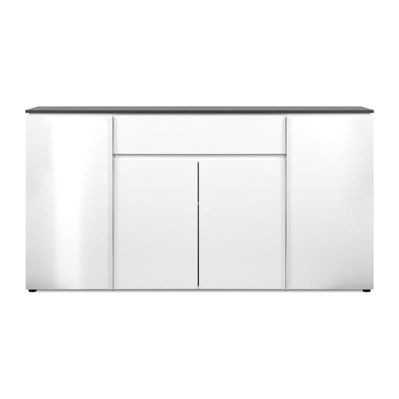 Buffet Brest - Décor Matera / blanc brillant - Panneaux de particules Buffet Brest - Décor Matera / blanc brillant - Panneaux de particules