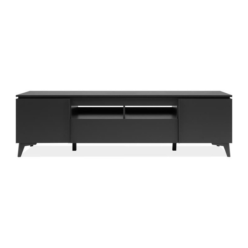 Meuble TV - Bertrix 56A - Ardoise / anthracite - 177x51,5x40 cm - 2 po Meuble TV - Bertrix 56A - Ardoise / anthracite - 177x51,5x40 cm - 2 po