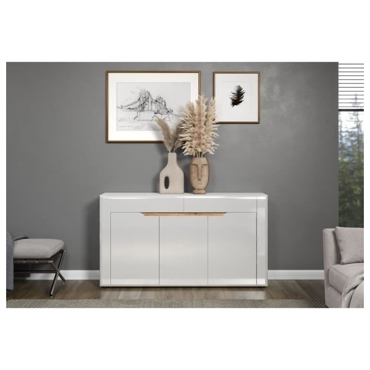 Buffet 3 portes et 2 tiroirs L150 cm - 150 cm X 39 cm X 84 cm - Milan