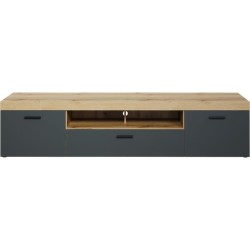 Meuble TV - Tyler - Urbain - En panneaux de particules - Gris anthraci
