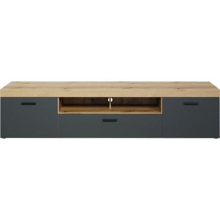 Meuble TV - Tyler - Urbain - En panneaux de particules - Gris anthraci