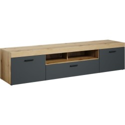 Meuble TV - Tyler - Urbain - En panneaux de particules - Gris anthraci