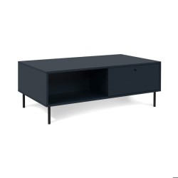 Table basse - CARACAS 55A - Bleu marine - 2 tiroirs, 2 niches - 110 x