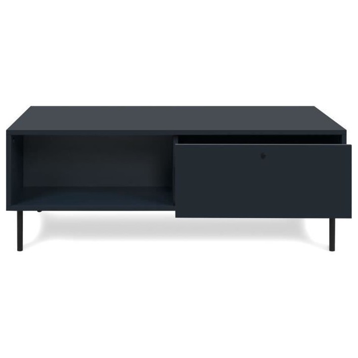 Table basse - CARACAS 55A - Bleu marine - 2 tiroirs, 2 niches - 110 x 40 x 60 cm