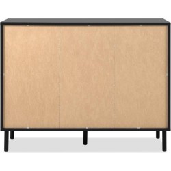 Buffet - MONZA 01B - Noir / Chene artisan - 2 portes - 4 tiroirs - 118