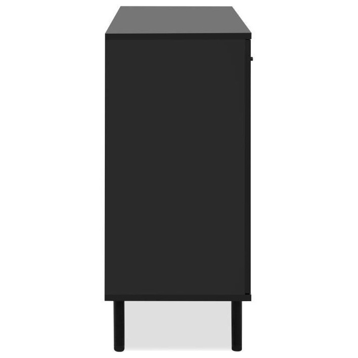 Buffet - MONZA 01B - Noir / Chene artisan - 2 portes - 4 tiroirs - 118 x 90 x 40 cm