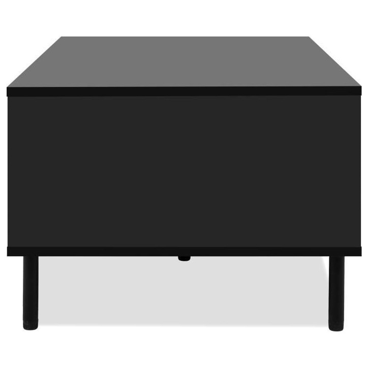 Table basse - MONZA 55A - Noir / Chene artisan - 1 porte, 2 niches - 110,5 x 47 x 67 cm