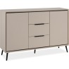 Buffet - ARONA 01B - Beige / Noir - 2 portes, 3 tiroirs - 135 x 90 x 3
