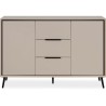 Buffet - ARONA 01B - Beige / Noir - 2 portes, 3 tiroirs - 135 x 90 x 3