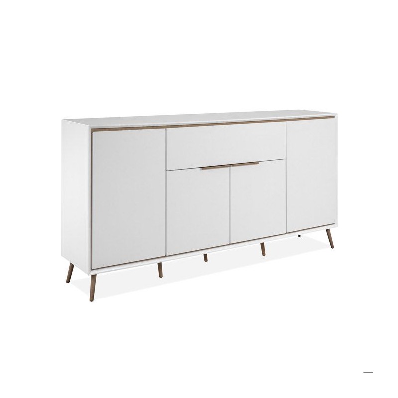 Buffet - ARONA 51B - Blanc / Chene artisan - 4 portes, 1 tiroir - 175 Buffet - ARONA 51B - Blanc / Chene artisan - 4 portes, 1 tiroir - 175