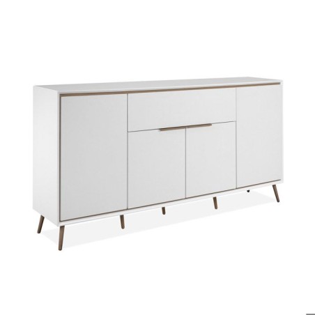Buffet - ARONA 51B - Blanc / Chene artisan - 4 portes, 1 tiroir - 175