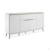 Buffet - ARONA 51B - Blanc / Chene artisan - 4 portes, 1 tiroir - 175