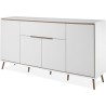 Buffet - ARONA 51B - Blanc / Chene artisan - 4 portes, 1 tiroir - 175