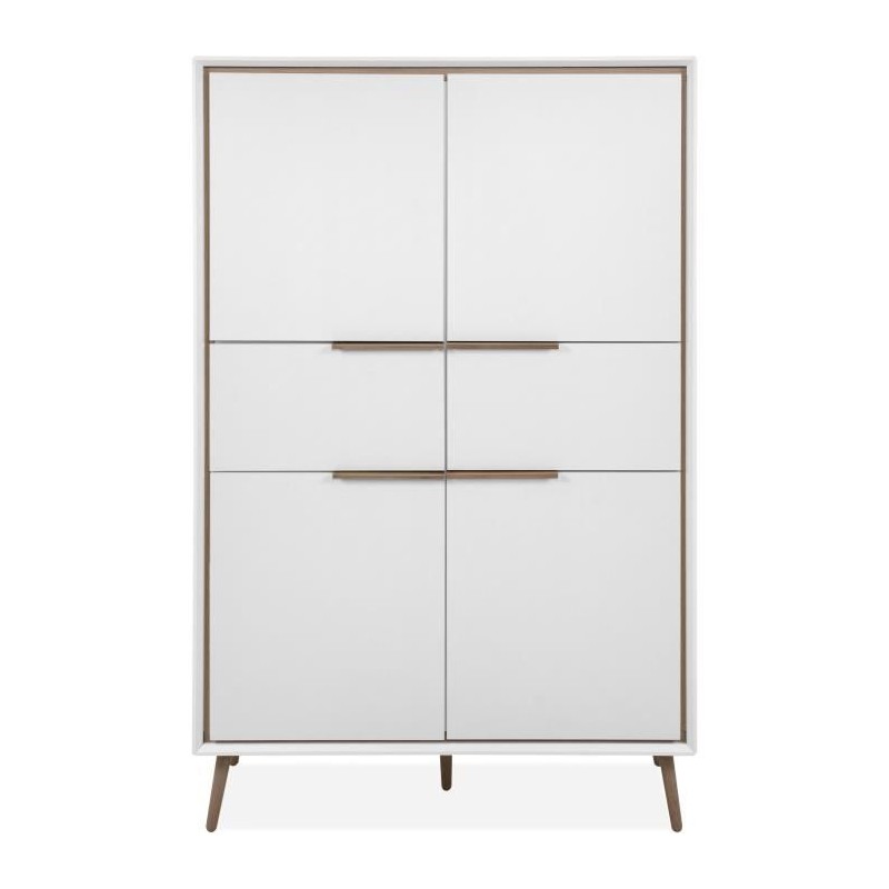 Buffet Haut - ARONA 53B - Blanc / Chene artisan - 4 portes, 2 tiroirs Buffet Haut - ARONA 53B - Blanc / Chene artisan - 4 portes, 2 tiroirs