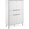Buffet Haut - ARONA 53B - Blanc / Chene artisan - 4 portes, 2 tiroirs