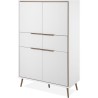 Buffet Haut - ARONA 53B - Blanc / Chene artisan - 4 portes, 2 tiroirs