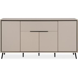 Buffet - ARONA 51B - Beige / Noir - 4 portes, 1 tiroir - 175 x 90 x 38