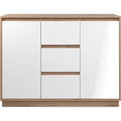 Buffet - PHoeNIX - Chene artisan / Blanc - 2 portes - 3 tiroirs - 117