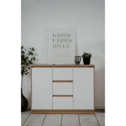Buffet - PHoeNIX - Chene artisan / Blanc - 2 portes - 3 tiroirs - 117