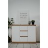 Buffet - PHoeNIX - Chene artisan / Blanc - 2 portes - 3 tiroirs - 117
