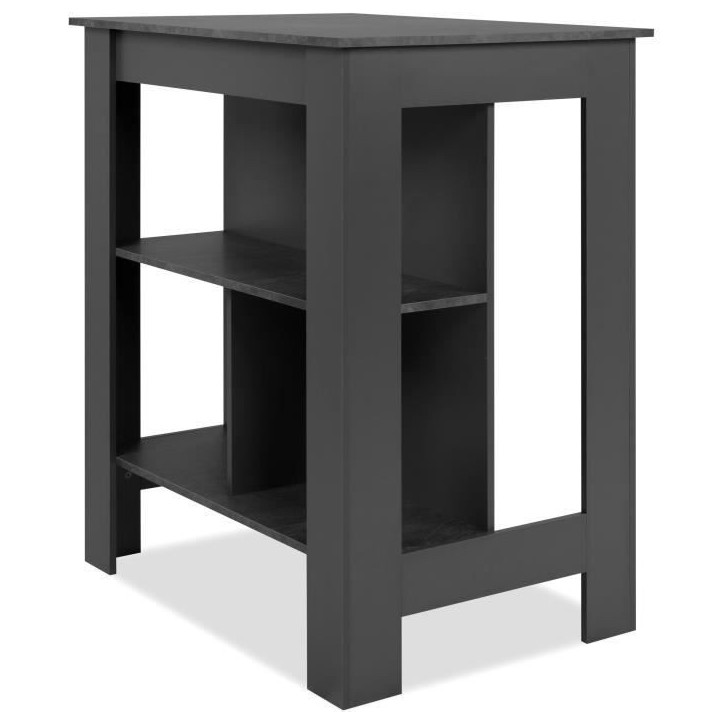 Table de bar - ATLANTA - 4 personnes - 92 x 106 x 68 cm - Ardoise foncé / Anthracite