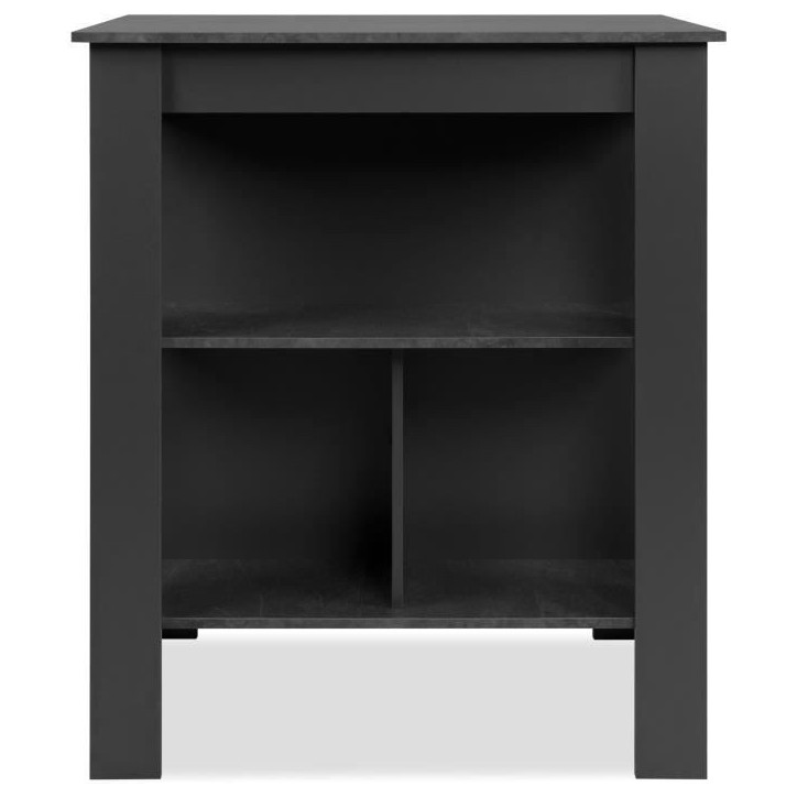 Table de bar - ATLANTA - 4 personnes - 92 x 106 x 68 cm - Ardoise foncé / Anthracite