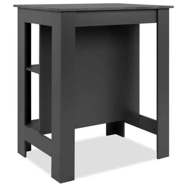 Table de bar - ATLANTA - 4 personnes - 92 x 106 x 68 cm - Ardoise foncé / Anthracite
