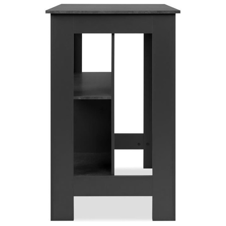 Table de bar - ATLANTA - 4 personnes - 92 x 106 x 68 cm - Ardoise foncé / Anthracite