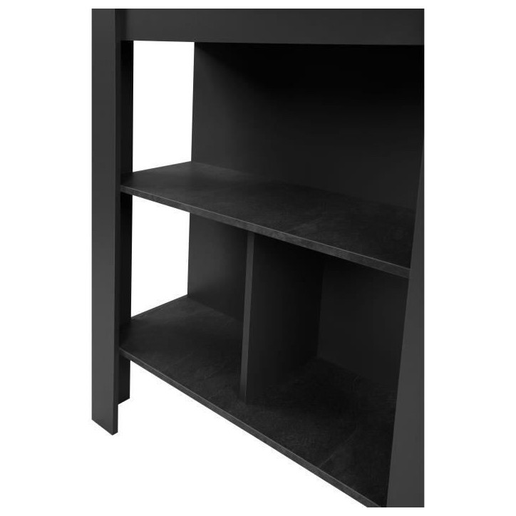 Table de bar - ATLANTA - 4 personnes - 92 x 106 x 68 cm - Ardoise foncé / Anthracite