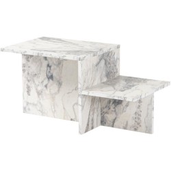 Table basse - HARMONY - Rectangulaire - Effet marbre Freesia - 80 x 40