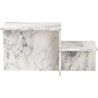 Table basse - HARMONY - Rectangulaire - Effet marbre Freesia - 80 x 40