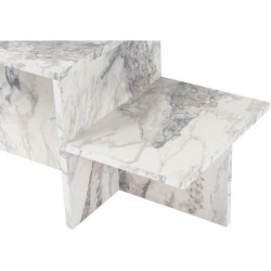 Table basse - HARMONY - Rectangulaire - Effet marbre Freesia - 80 x 40