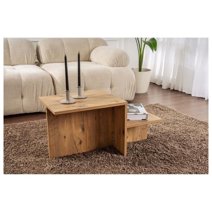 Table basse - HARMONY - Rectangulaire - Pin Atlantique - 80 x 40 x 40 cm Table basse - HARMONY - Rectangulaire - Pin Atlantique - 80 x 40 x 40 cm