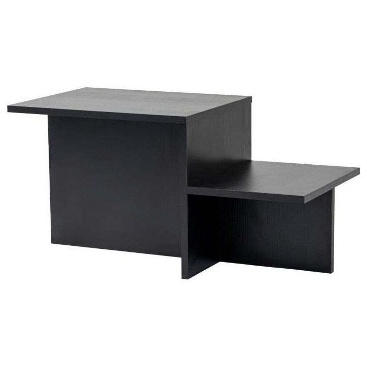Table basse - HARMONY - Rectangulaire - Noir - 80 x 40 x 40 cm