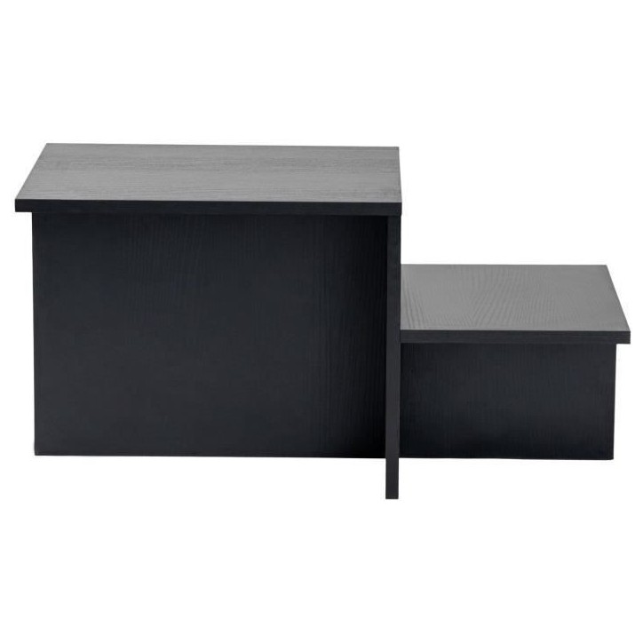 Table basse - HARMONY - Rectangulaire - Noir - 80 x 40 x 40 cm