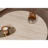 Table basse - MOIRA - Ronde - Effet marbre travertin - 90 x 90 x 41 cm