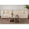 Table basse - MOIRA - Ronde - Effet marbre travertin - 90 x 90 x 41 cm